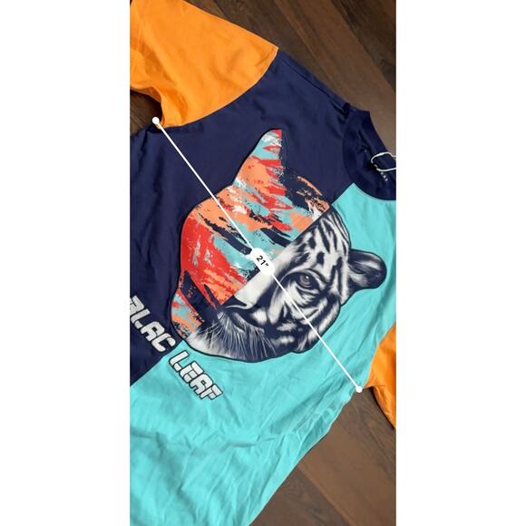 BLACK LEAF SPLIT TIGER SHIRT MENS SZ LARGE MULTI-COLOR - Picture 10 of 11